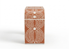 Handmade Bone Inlay Floral U-Shaped Console Table with 2 Drawers – Orange