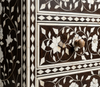 Brown Bone Inlay 4 Drawer Chest – Handcrafted Floral Dresser