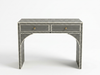Handcrafted Black & White Bone Inlay 2 Drawer Console Table