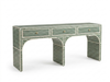 Handcrafted Green Bone Inlay 3 Drawer Console Table – Striped Entryway Table
