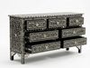 Black Mother of Pearl Inlay 7 Drawer Chest of Drawers