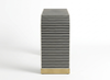 Handmade Bone Inlay U-Shaped Console Table – Black & White Striped Entryway Table
