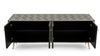 Handcrafted Bone Inlay 4 Door TV Unit Media Cabinet – Black & White Optical Geometric Pattern