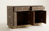 Handcrafted Mother of Pearl Inlay Buffet Cabinet – Brown, 2 Drawers & 4 Doors