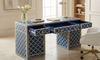 Blue & White Bone Inlay 3 Drawer 2 Door Work Desk