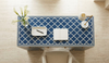 Blue & White Bone Inlay 3 Drawer 2 Door Work Desk