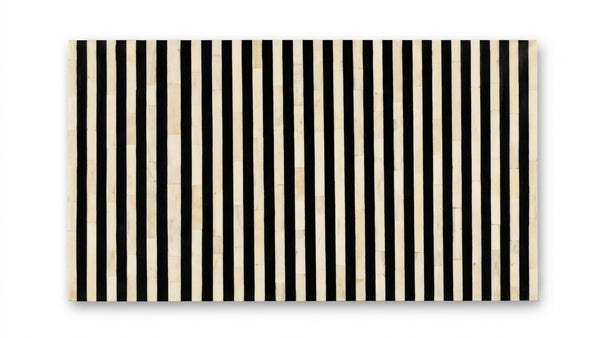 Handcrafted Black & White Bone Inlay 2 Door Storage Cabinet