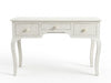 Handcrafted White Bone Inlay Floral 3 Drawer Console Table