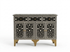 Handcrafted Black Bone Inlay 3 Drawer 4 Door Buffet Cabinet – Floral Sideboard