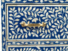 Handcrafted Bone Inlay 3 Drawer Chest – Blue & White Floral Design