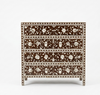 Brown Bone Inlay 4 Drawer Chest – Handcrafted Floral Dresser