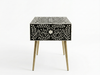 Black & White Bone Inlay 2 Drawer Work Desk – Handcrafted Writing Desk