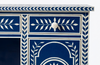 Blue Bone Inlay Work Desk – 2 Drawer 1 Door Floral Writing Desk
