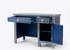 Blue Bone Inlay Work Desk – 2 Drawer 1 Door Floral Writing Desk