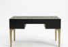 Handcrafted Black Bone Inlay 5 Drawer Work Desk – Floral Writing & Office Desk