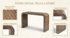 Handcrafted Teak Wood & Mother of Pearl Inlay U-Shape Console Table