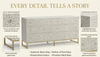 Handcrafted Bone Inlay 6 Drawer Chest – Grey & White Floral Design