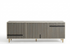 Handmade Bone Inlay 3 Door TV Unit Media Cabinet – Black & White