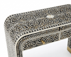Handcrafted Black Mother of Pearl Inlay 2 Drawer Console Table – Floral Design