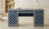 Blue & White Bone Inlay 3 Drawer 2 Door Work Desk