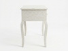 Handcrafted White Bone Inlay Floral 3 Drawer Console Table