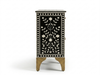 Handcrafted Black Bone Inlay 3 Drawer 4 Door Buffet Cabinet – Floral Sideboard
