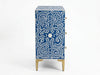 Handcrafted Bone Inlay 3 Drawer Chest – Blue & White Floral Design