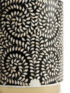 Mother of Pearl Inlay Round Side Table – Black & White Floral End Table