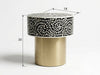 Handcrafted Black Mother of Pearl Inlay Round Side Table with Brass Base – Floral Design