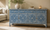 Handcrafted blue and white bone inlay 4 drawer 4 door buffet cabinet with floral pattern and brass-tone knobs