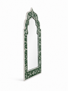 Handcrafted Green & White Bone Inlay Mehrab Wall Mirror Frame