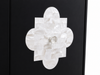 Handcrafted Black Mother of Pearl Inlay 4 Door TV Unit Media Cabinet
